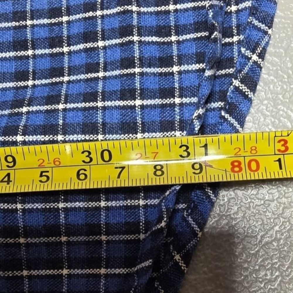 Eddie Bauer Mens XL Tall Long Sleeve Button Down Blue Plaid Shirt - Picture 8 of 9